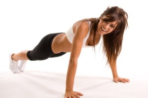 woman doing home exercise