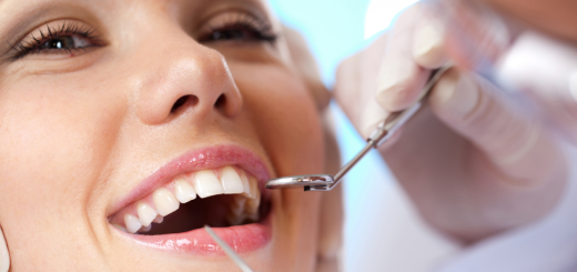smiling woman with dentist
